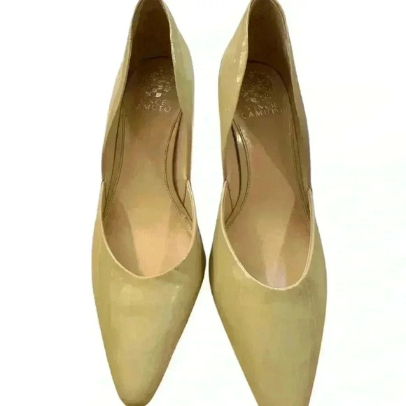 Vince Camuto Karala Beige Leather Mid Heel Pointed Toe Pump Choose 9.5M - Picture 2 of 9